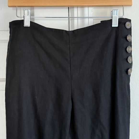 Elevenes + Anthropologie ‘The Brighton’ pants- Black, Linen, Wide-Leg.Size 4 - Picture 3 of 6